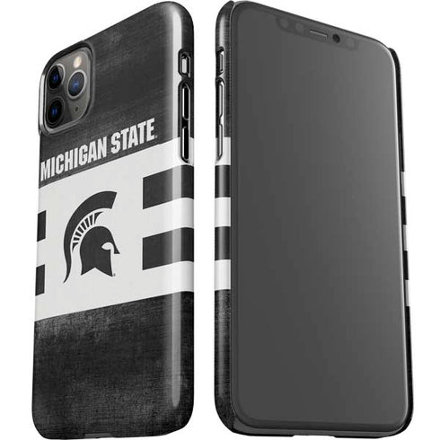Michigan State University Black and White Stripes iPhone 11 Pro Max Lite Case