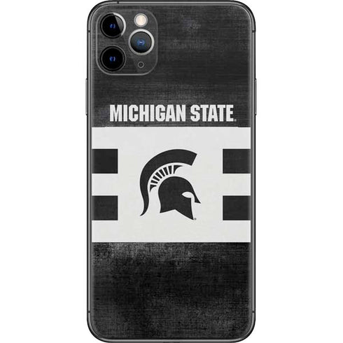 Michigan State University Black and White Stripes iPhone 11 Pro Max Skin