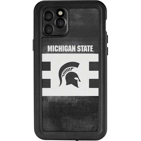 Michigan State University Black and White Stripes iPhone 11 Pro Waterproof Case