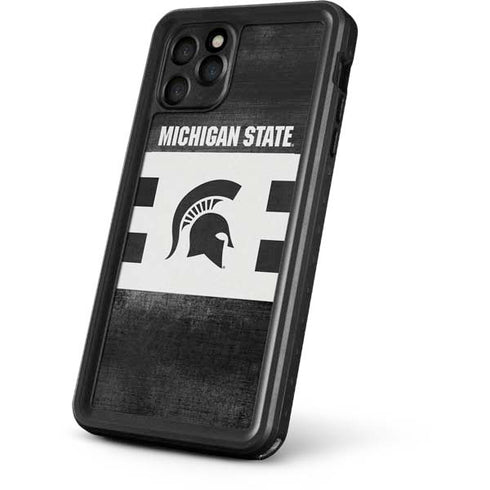 Michigan State University Black and White Stripes iPhone 11 Pro Waterproof Case