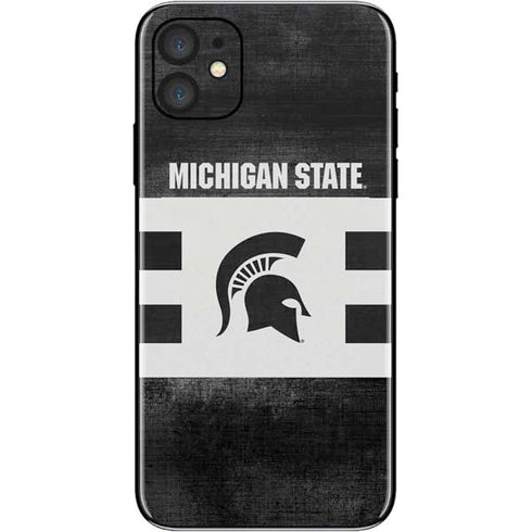 Michigan State University Black and White Stripes iPhone 11 Skin