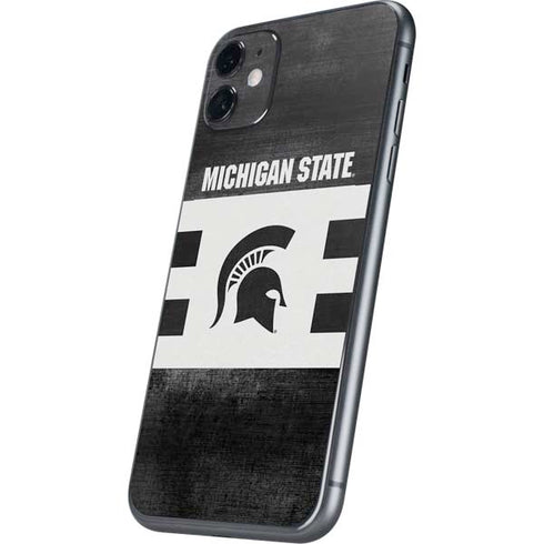 Michigan State University Black and White Stripes iPhone 11 Skin