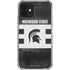 Michigan State University Black and White Stripes iPhone 12 Clear Case