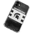 Michigan State University Black and White Stripes iPhone 12 Clear Case