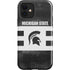 Michigan State University Black and White Stripes iPhone 12 Impact Case