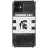 Michigan State University Black and White Stripes iPhone 12 Mini Clear Case