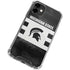 Michigan State University Black and White Stripes iPhone 12 Mini Clear Case