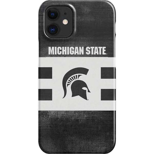 Michigan State University Black and White Stripes iPhone 12 Mini Lite Case