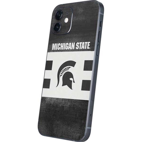 Michigan State University Black and White Stripes iPhone 12 Mini Skin