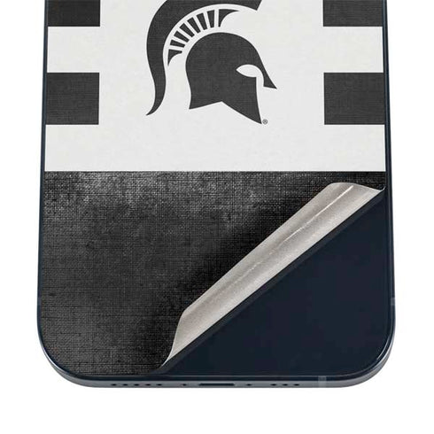 Michigan State University Black and White Stripes iPhone 12 Mini Skin