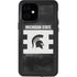 Michigan State University Black and White Stripes iPhone 12 Mini Waterproof Case