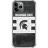 Michigan State University Black and White Stripes iPhone 12 Pro Clear Case