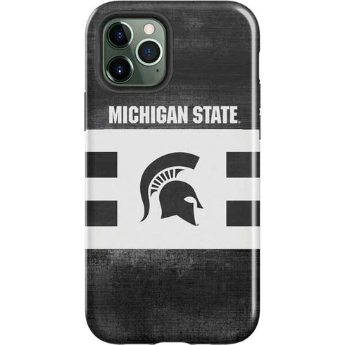 Michigan State University Black and White Stripes iPhone 12 Pro Impact Case
