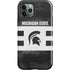 Michigan State University Black and White Stripes iPhone 12 Pro Impact Case