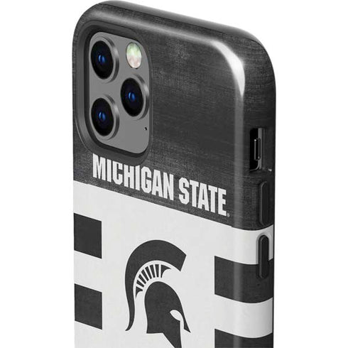 Michigan State University Black and White Stripes iPhone 12 Pro Impact Case