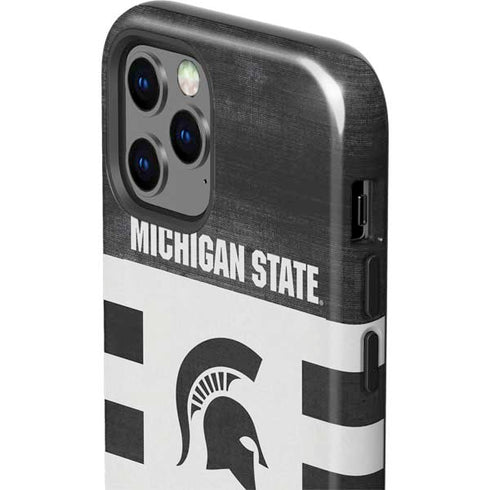 Michigan State University Black and White Stripes iPhone 12 Pro Max Impact Case