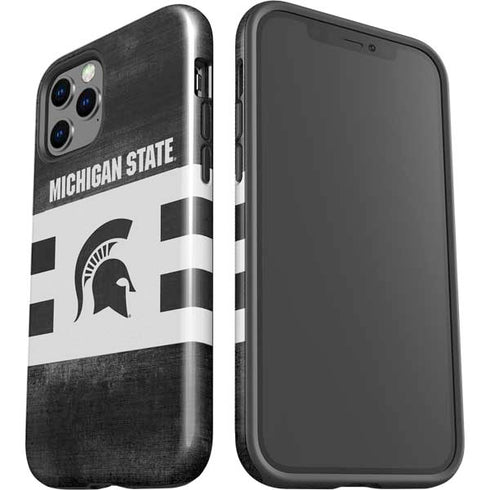 Michigan State University Black and White Stripes iPhone 12 Pro Max Impact Case