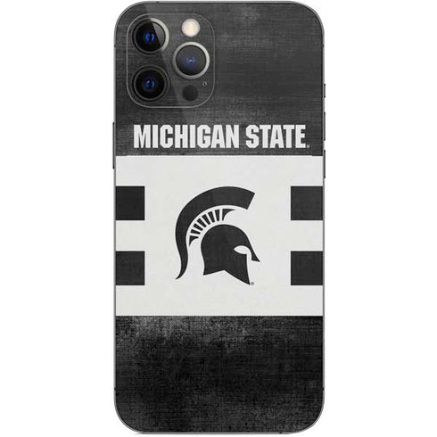 Michigan State University Black and White Stripes iPhone 12 Pro Max Skin