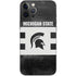Michigan State University Black and White Stripes iPhone 12 Pro Max Skin