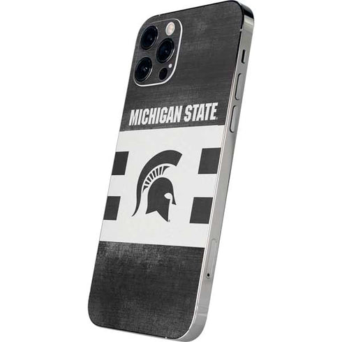 Michigan State University Black and White Stripes iPhone 12 Pro Max Skin