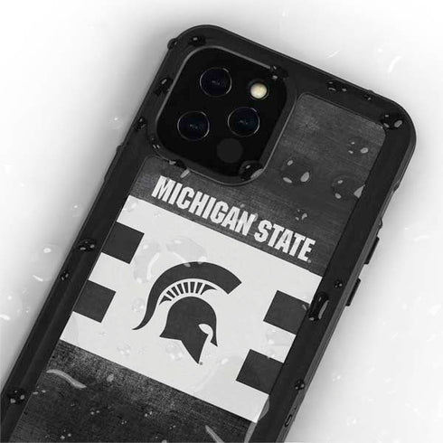 Michigan State University Black and White Stripes iPhone 12 Pro Max Waterproof Case