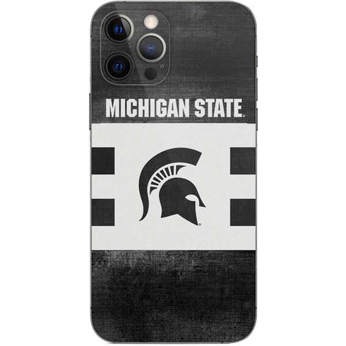 Michigan State University Black and White Stripes iPhone 12 Pro Skin