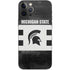 Michigan State University Black and White Stripes iPhone 12 Pro Skin