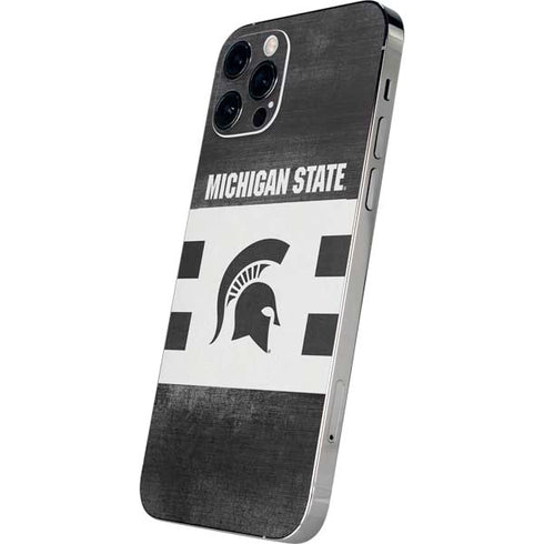 Michigan State University Black and White Stripes iPhone 12 Pro Skin