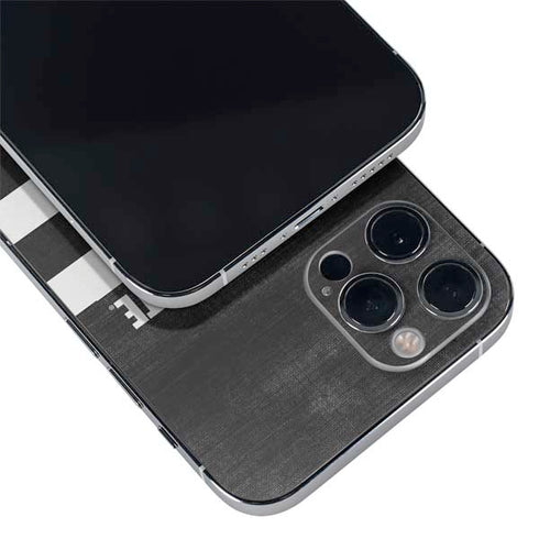 Michigan State University Black and White Stripes iPhone 12 Pro Skin