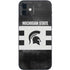 Michigan State University Black and White Stripes iPhone 12 Skin