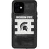 Michigan State University Black and White Stripes iPhone 12 Waterproof Case