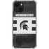 Michigan State University Black and White Stripes iPhone 13 Clear Case
