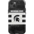 Michigan State University Black and White Stripes iPhone 13 Impact Case
