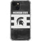Michigan State University Black and White Stripes iPhone 13 Mini Clear Case