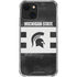 Michigan State University Black and White Stripes iPhone 13 Mini Clear Case