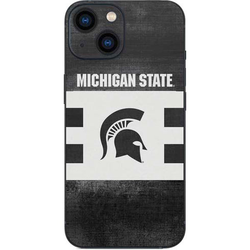 Michigan State University Black and White Stripes iPhone 13 Mini Skin