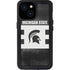Michigan State University Black and White Stripes iPhone 13 Mini Waterproof Case