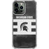 Michigan State University Black and White Stripes iPhone 13 Pro Max Clear Case