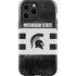 Michigan State University Black and White Stripes iPhone 13 Pro Max Impact Case