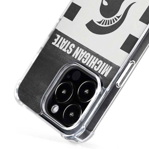 Michigan State University Black and White Stripes iPhone 13 Pro Max MagSafe Case