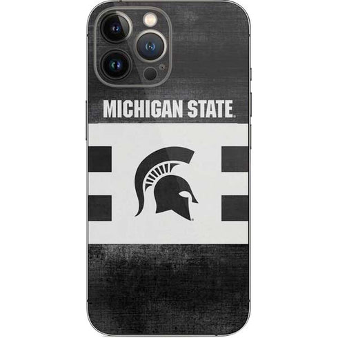 Michigan State University Black and White Stripes iPhone 13 Pro Max Skin