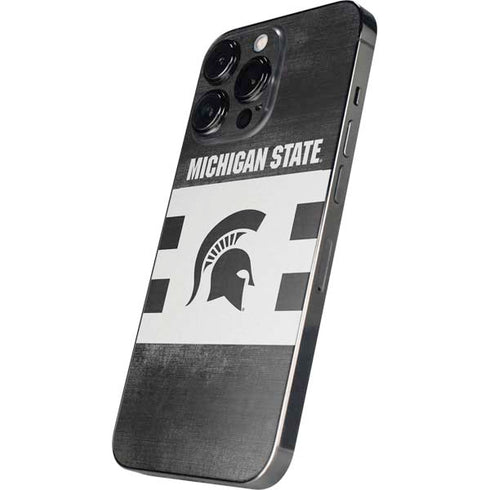 Michigan State University Black and White Stripes iPhone 13 Pro Max Skin