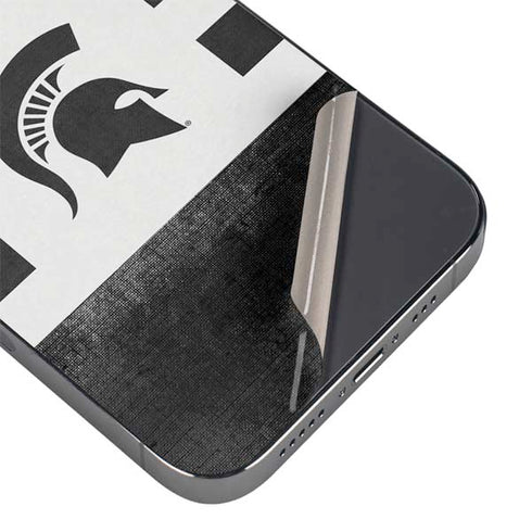 Michigan State University Black and White Stripes iPhone 13 Pro Skin