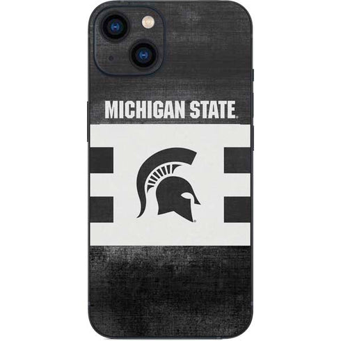 Michigan State University Black and White Stripes iPhone 13 Skin