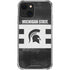 Michigan State University Black and White Stripes iPhone 14 Clear Case