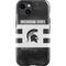 Michigan State University Black and White Stripes iPhone 14 Plus Impact Case