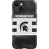 Michigan State University Black and White Stripes iPhone 14 Plus Impact Case
