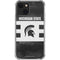 Michigan State University Black and White Stripes iPhone 14 Plus Clear Case