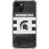 Michigan State University Black and White Stripes iPhone 14 Plus Clear Case