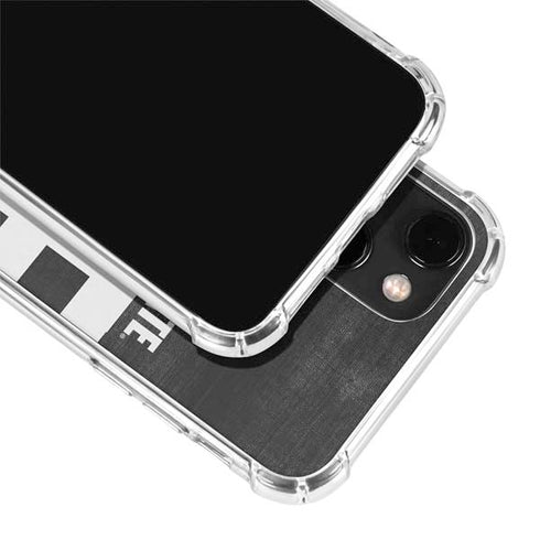 Michigan State University Black and White Stripes iPhone 14 Plus Clear Case